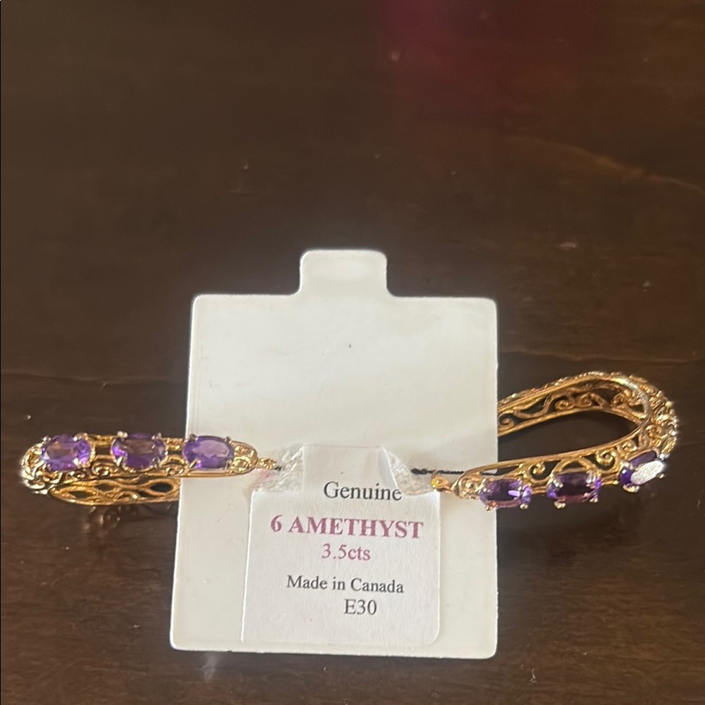 Gold Amethyst Earring Set